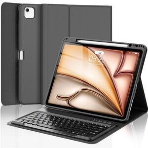 Black iPad 13 Tablet Case with Keyboard